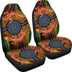 1st-australia-car-seat-covers-aboriginal-two-lizards-dot-painting-circle