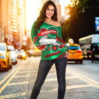 Rabbitohs Off Shoulder Sweater Indigenous Bravery - Vibe Hoodie