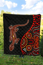 aboriginal-premium-quilt-aboriginal-lizard-with-dot-painting-pattern