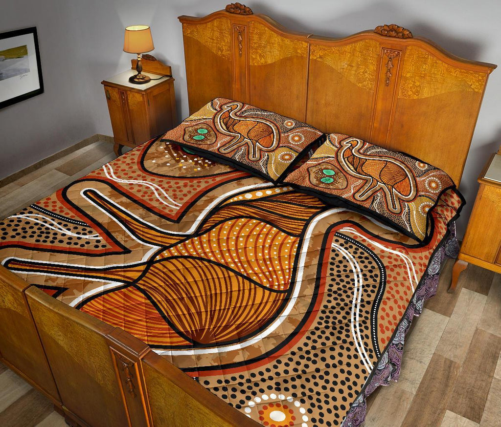 aboriginal-quilt-bed-set-indigenous-emu-vintage-stye