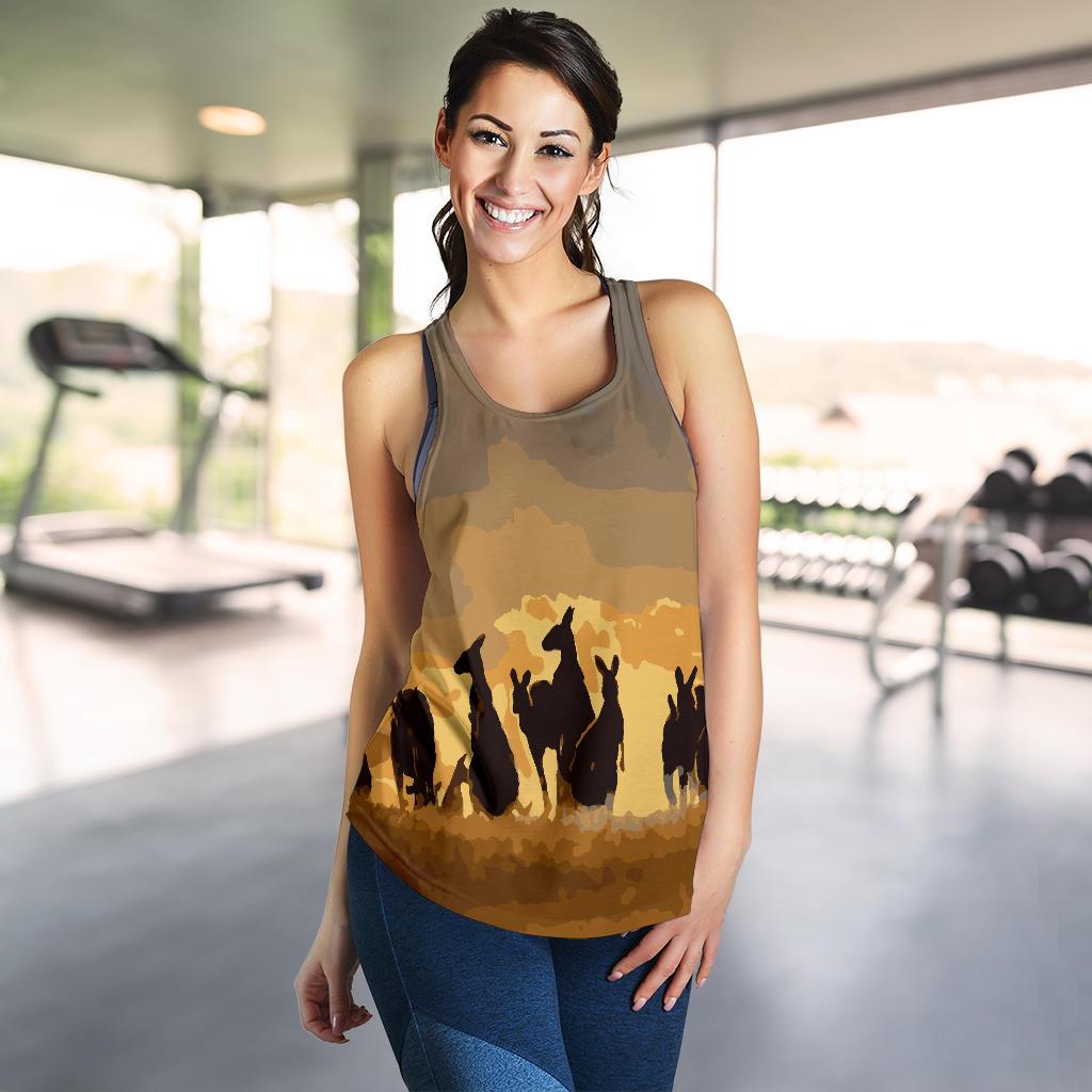 Racerback Tank - Kangaroo Top Tank Family Sunset Ver02 - Women - Vibe Hoodie