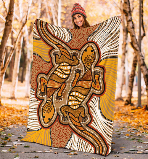 aboriginal-premium-blanket-indigenous-two-lizard-vintage-stye