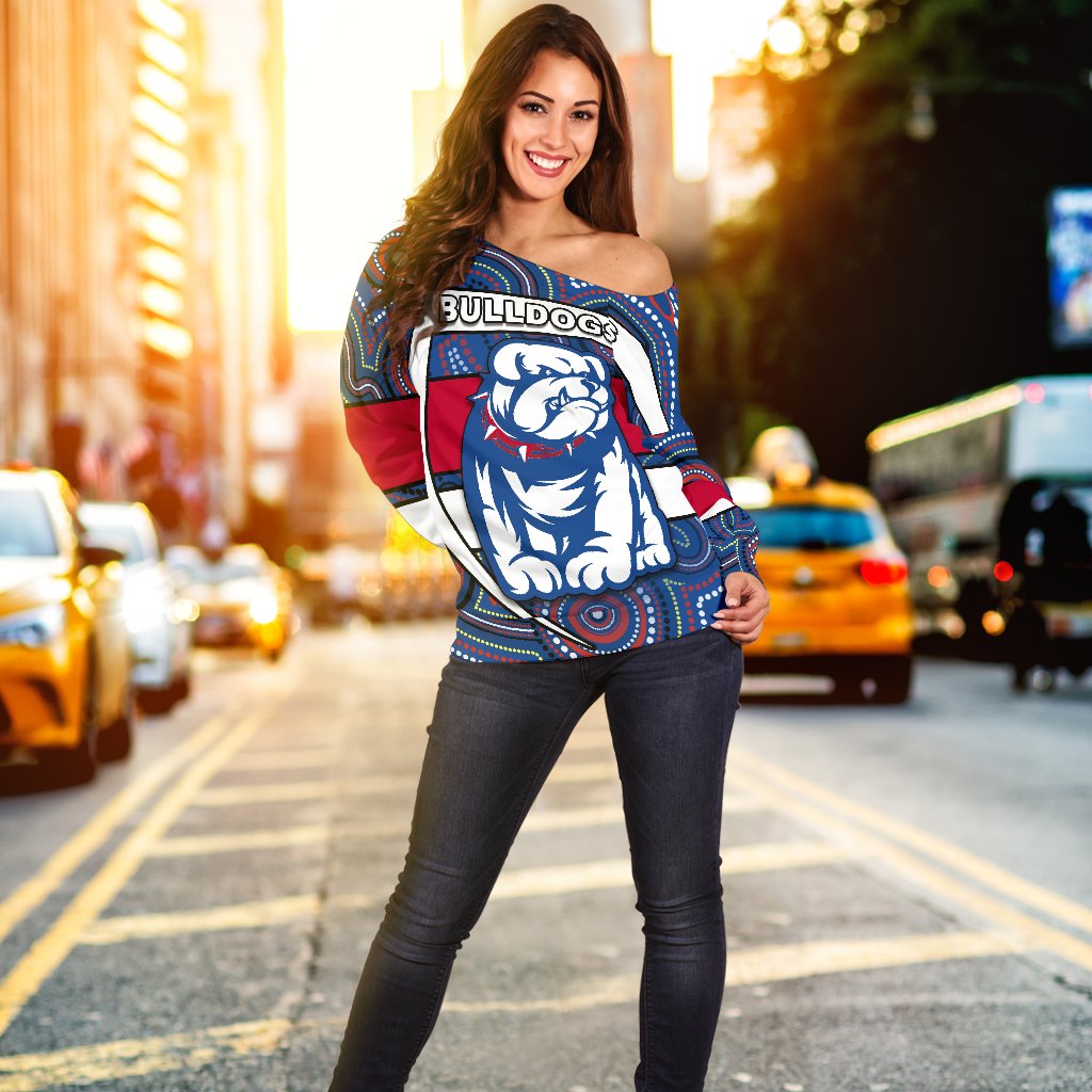 Western Football Bulldogs Off Shoulder Sweater Redamancy Indigenous Australian - Vibe Hoodie