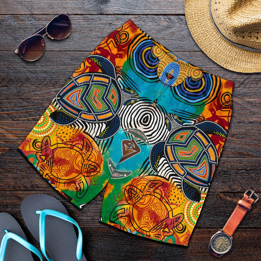 aboriginal-mens-shorts-turtle-indigenous-art
