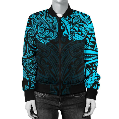 new-zealand-womens-bomber-jacket-maori-polynesian-tattoo-blue