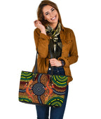 1st-australia-large-leather-tote-bag-aboriginal-two-lizards-dot-painting-circle