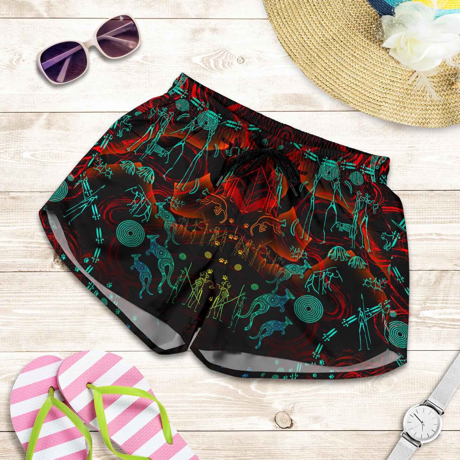 Women's Short, Kangaroo Adults Indigenous Art - Vibe Hoodie