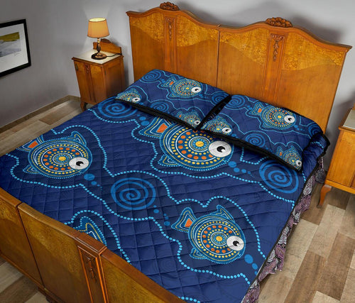 aboriginal-quilt-bed-set-indigenous-turtle-patterns