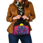 Shoulder Handbag - Aboriginal Sublimation Dot Pattern Style (Violet) - Vibe Hoodie