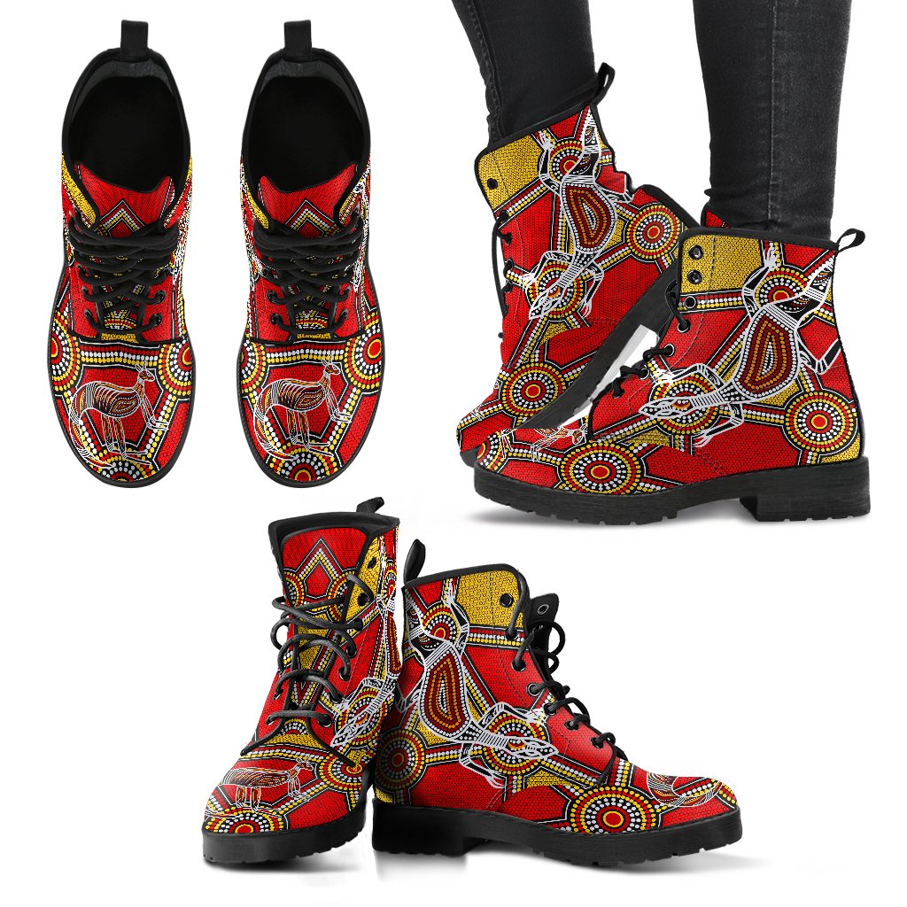 aboriginal-leather-boots-kangaroo-dot-painting-patterns