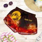 [Custom] Aboriginal Women's Shorts - Indigenous Flag Hand Art - Vibe Hoodie