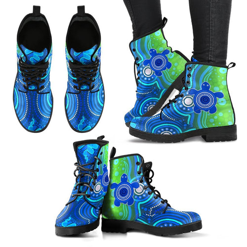 1staustrali-aboriginal-leather-boots-aboriginal-turtle-family
