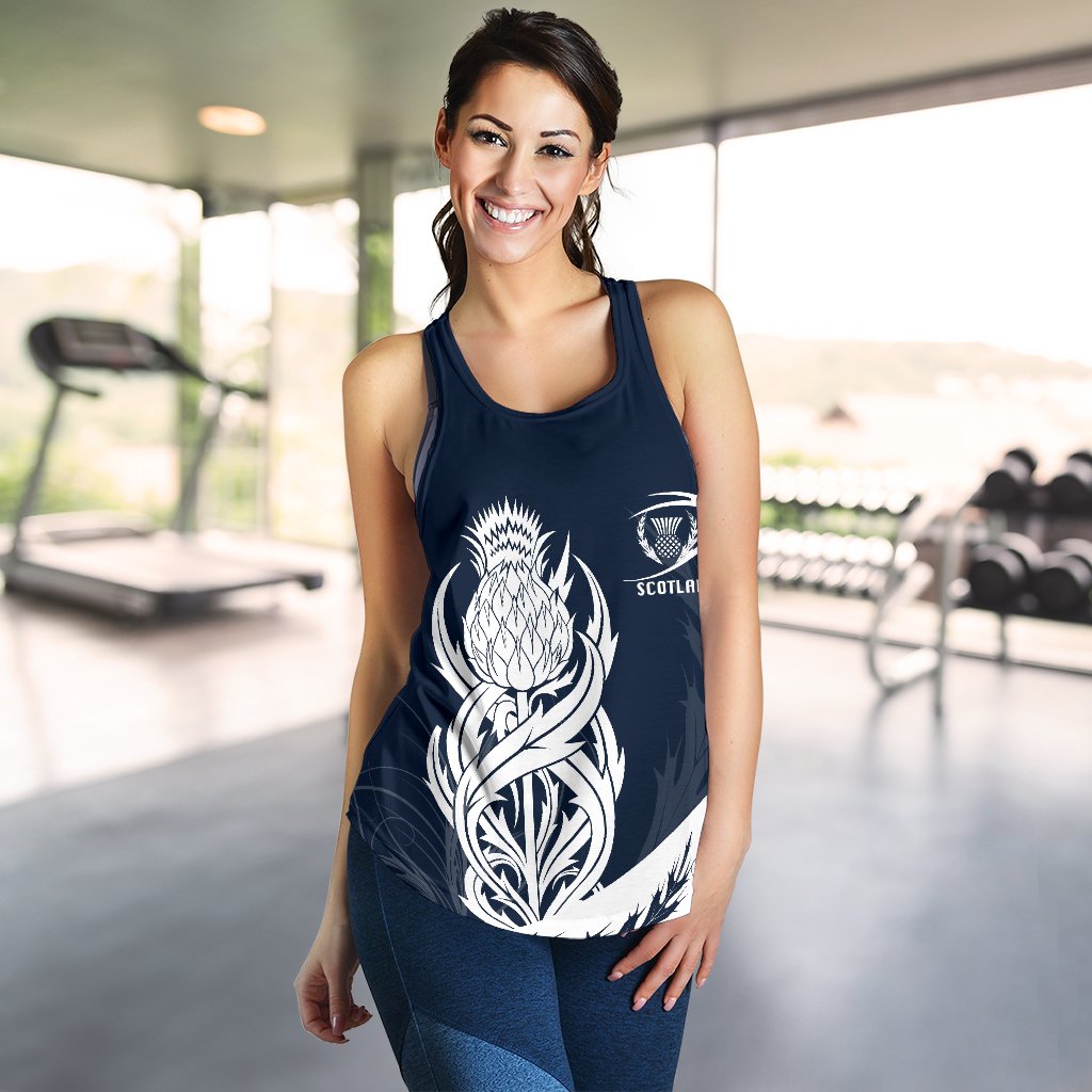 Scottish Rugby Women's Racerback Tank Thistle Vibes - Navy - Vibe Hoodie