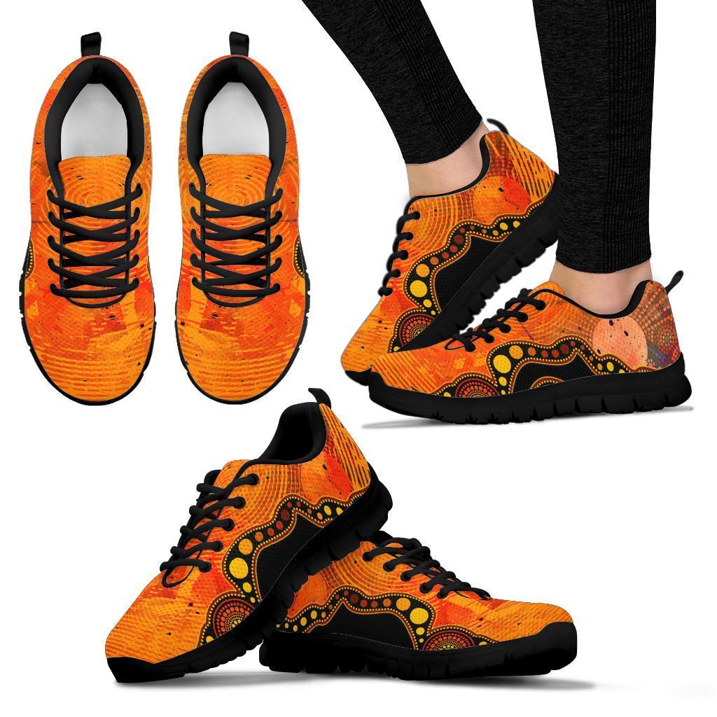 aboriginal-sneakers-australia-indigenous-flag-circle-dot-painting-art-golden