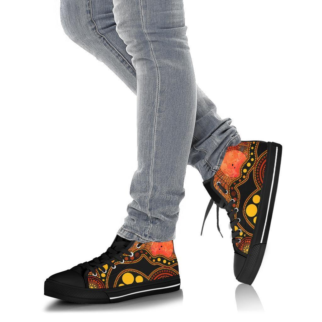 aboriginal-high-top-shoe-australia-indigenous-flag-circle-dot-painting-art-golden