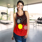 Aboriginal Women's Racerback Tank - Indigenous Circle Dot Painting Style - - Vibe Hoodie