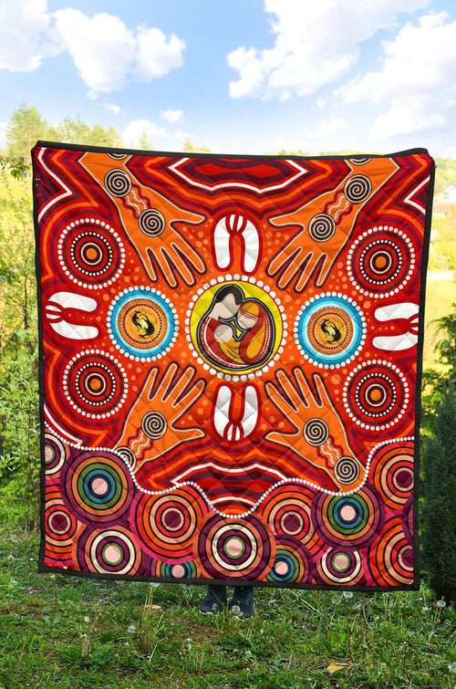 quilts-aboriginal-family-with-dot-painting-art