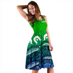 [Custom] Torres Strait Islands Midi Dress - Blue - Vibe Hoodie