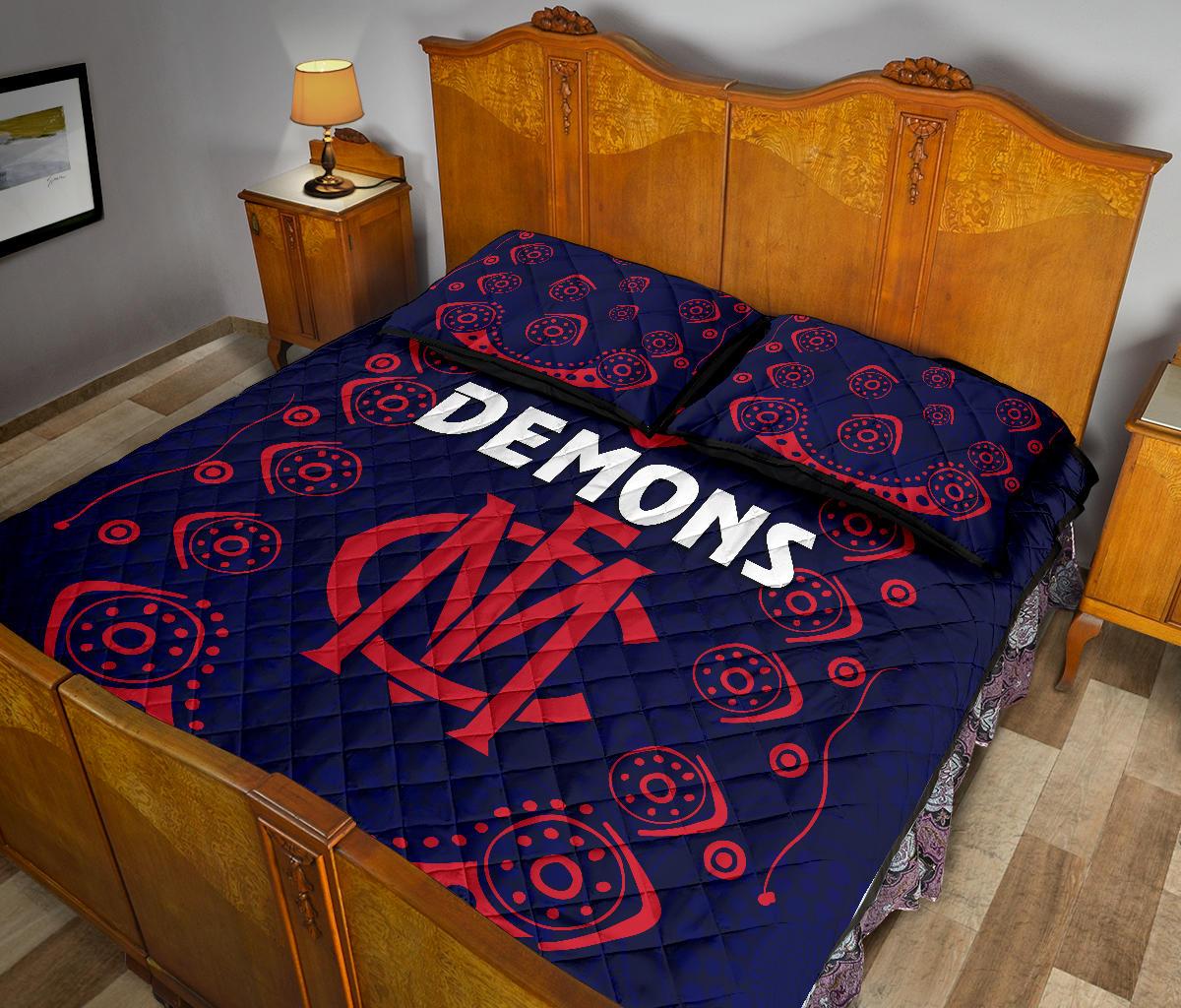 melbourne-demons-indigenous-quilt-bed-set-football