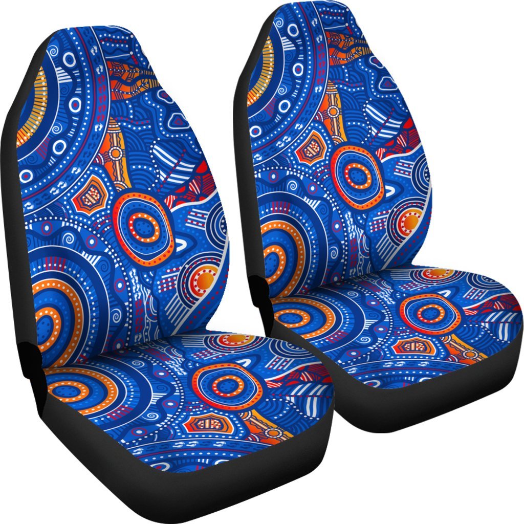 aboriginal-car-seat-cover-indigenous-footprint-patterns-blue-color