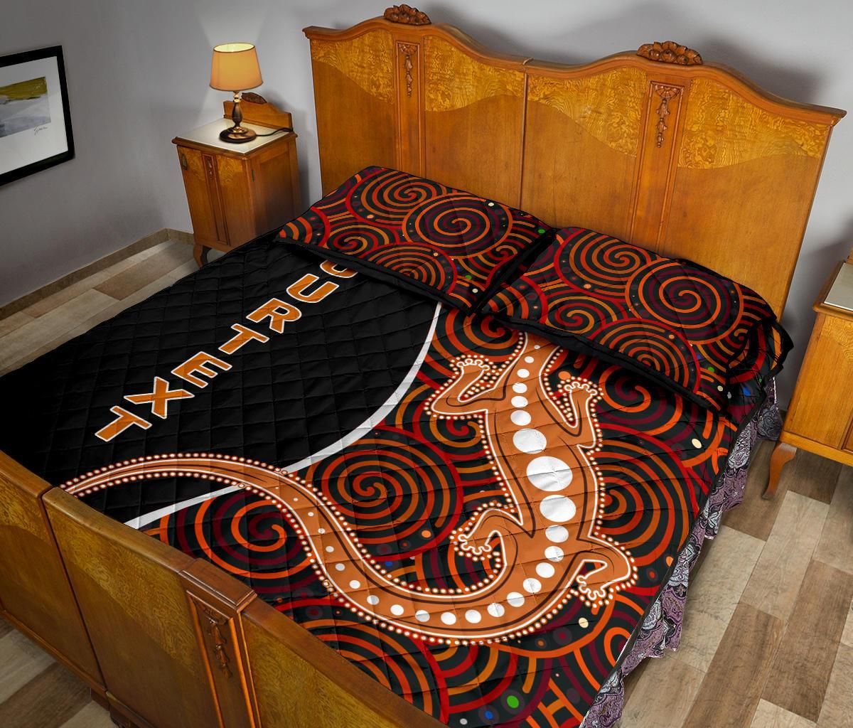 aboriginal-personalised-quilt-bed-set-indigenous-lizard-dreaming
