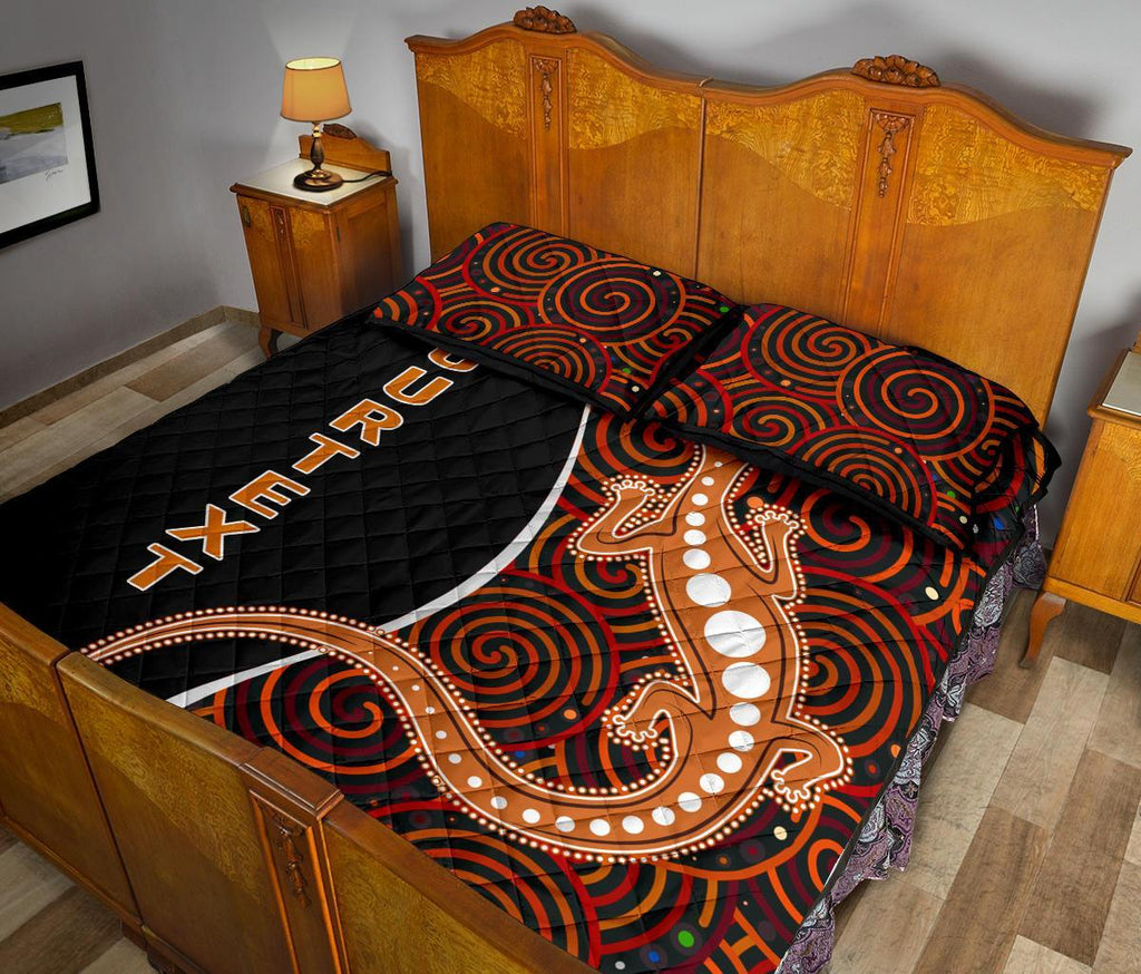 aboriginal-personalised-quilt-bed-set-indigenous-lizard-dreaming