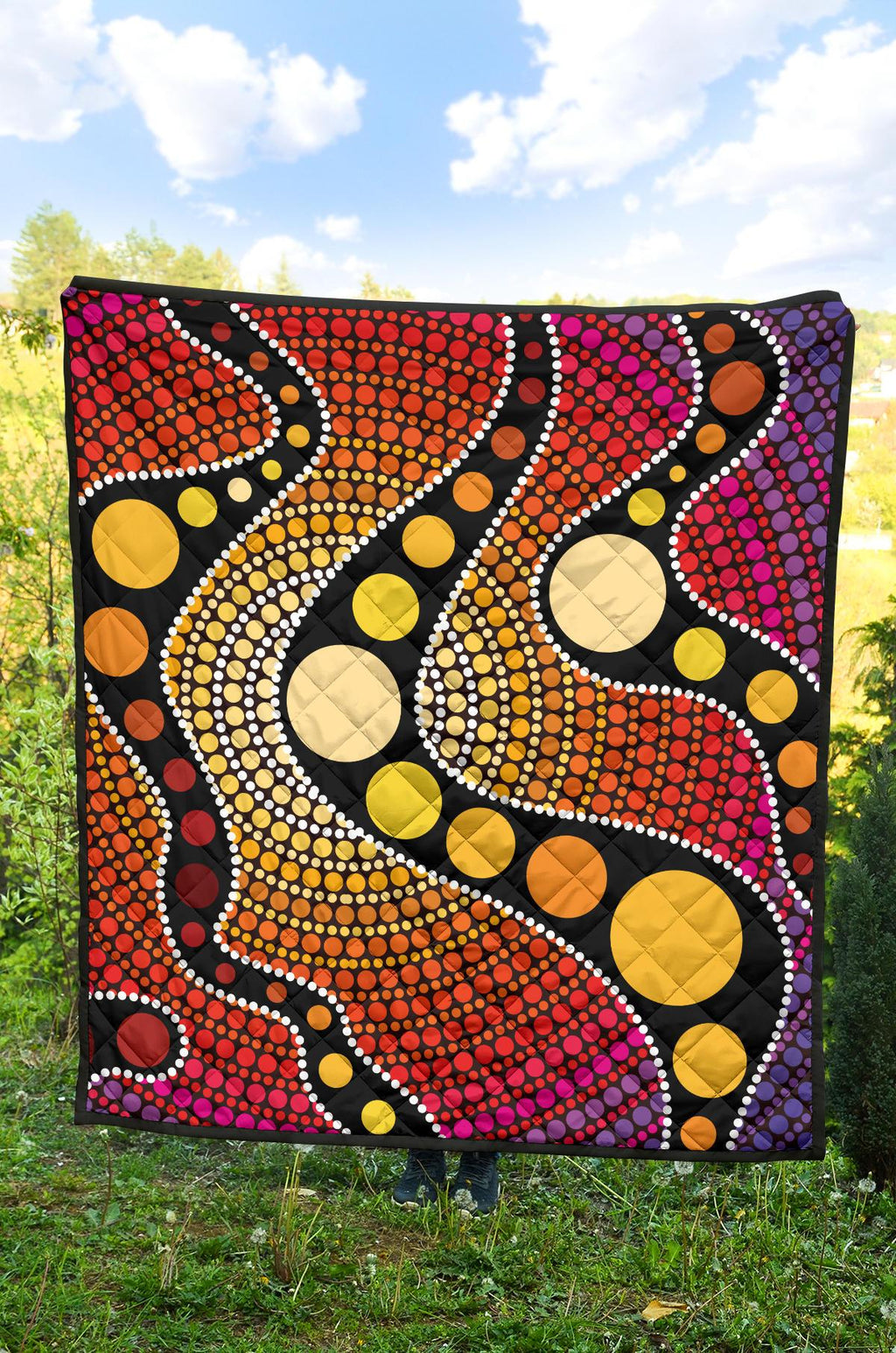 aboriginal-premium-quilt-australia-colorful-circle-dot-painting-art