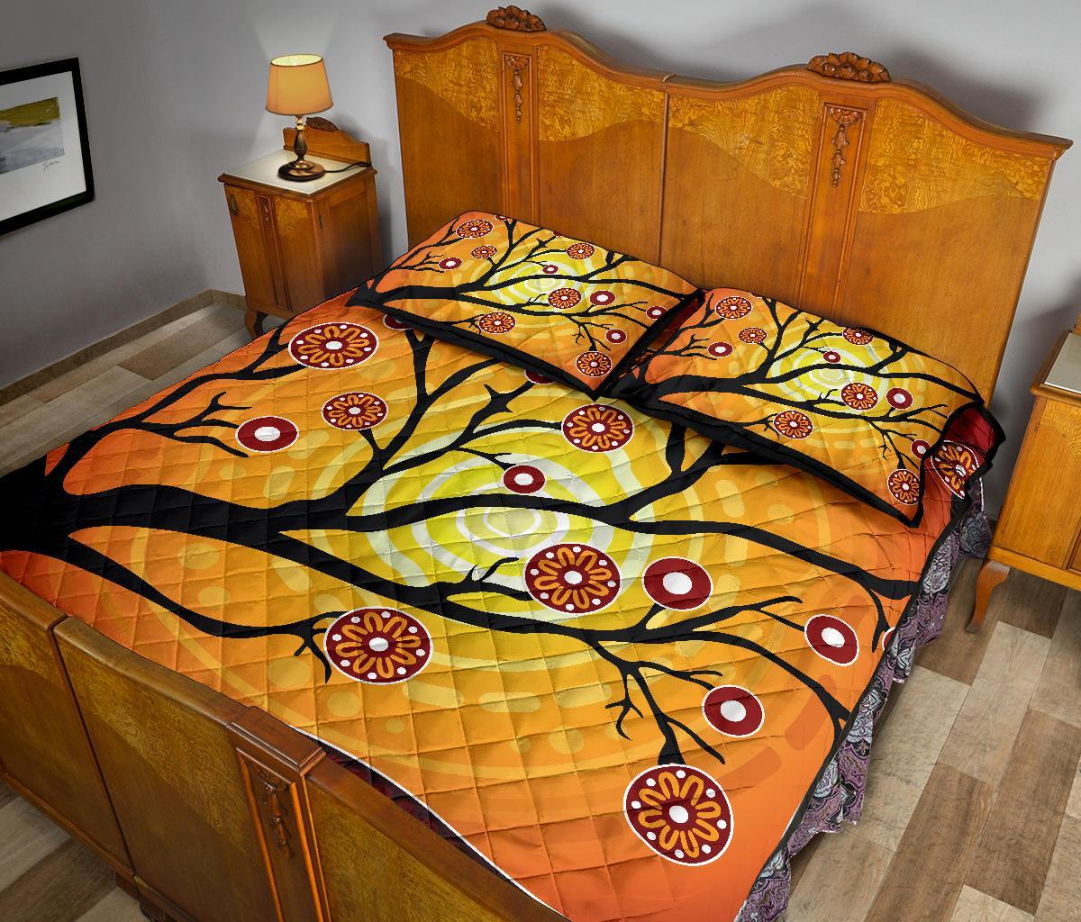 aboriginal-quilt-bed-set-tree-in-spring-season