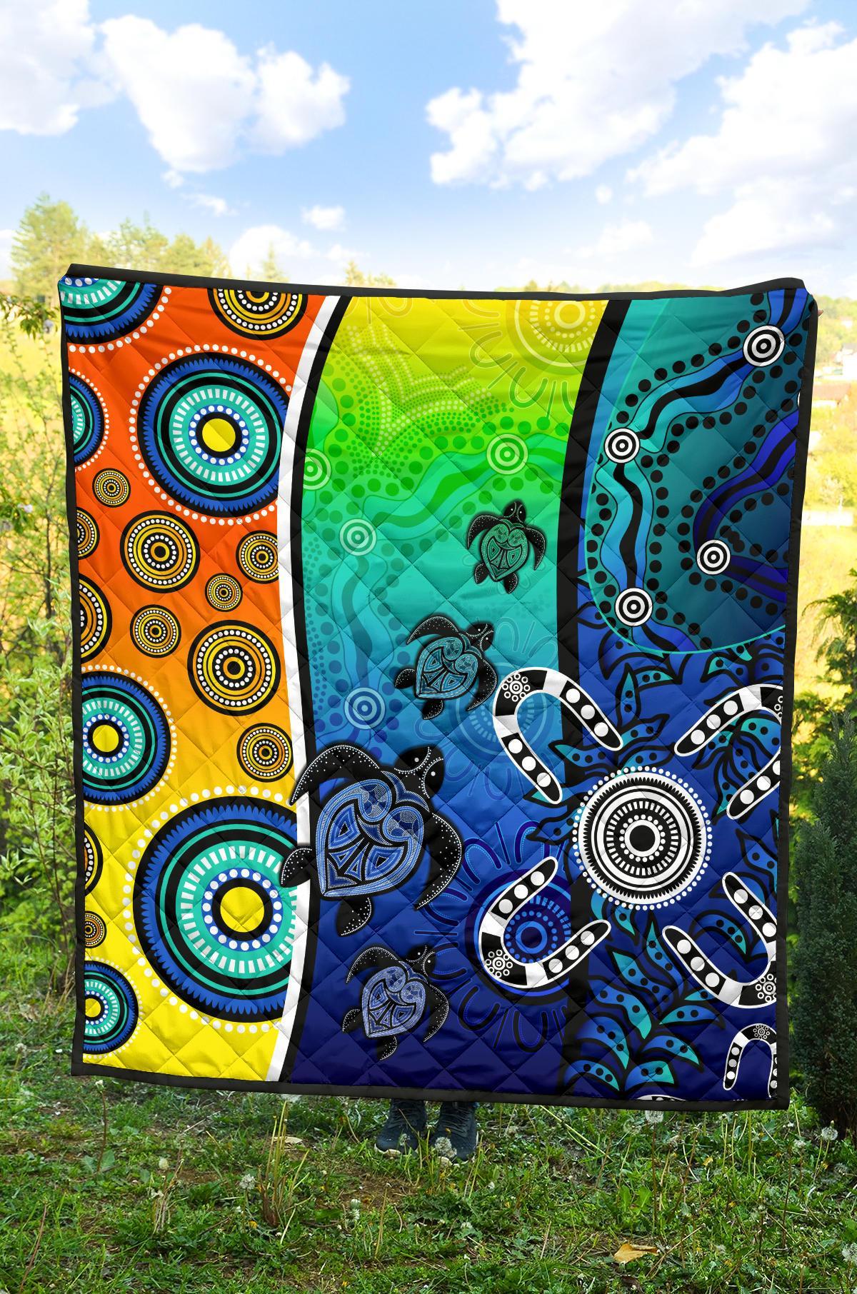 aboriginal-premium-quilt-indigenous-turtle-dot-painting-art