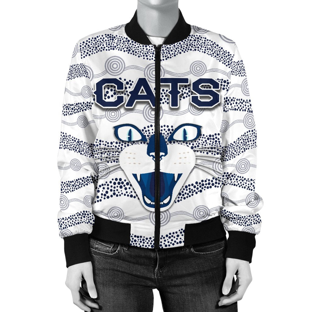 geelong-women-bomber-jacket-cats-indigenous-white