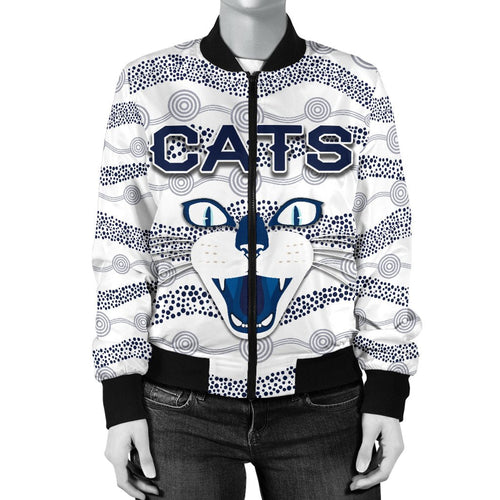 geelong-women-bomber-jacket-cats-indigenous-white