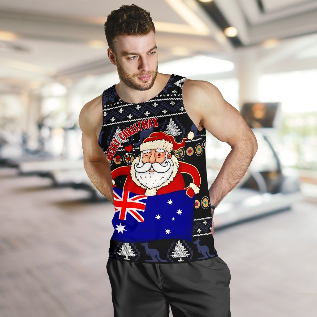 christmas-mens-tank-top-australia-santa-claus-hold-the-flag-black