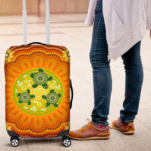 aboriginal-luggage-covers-turtle-circle-dot-painting-art