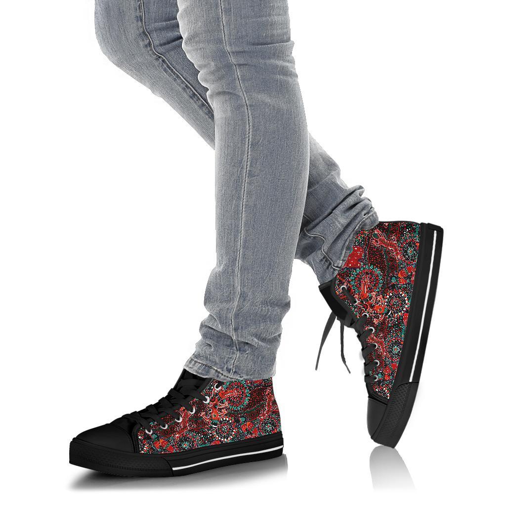 high-top-shoes-aboriginal-animal-dot-acrylic-paint