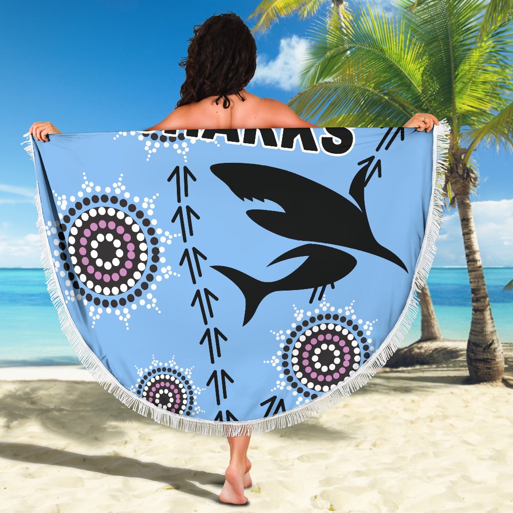 cronulla-beach-blanket-sharks-simple-indigenous-blue