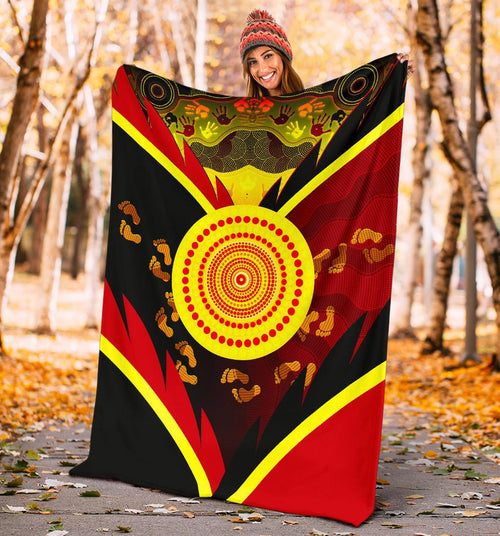 aboriginal-premium-blanket-indigenous-flag-with-footprint-hand-art