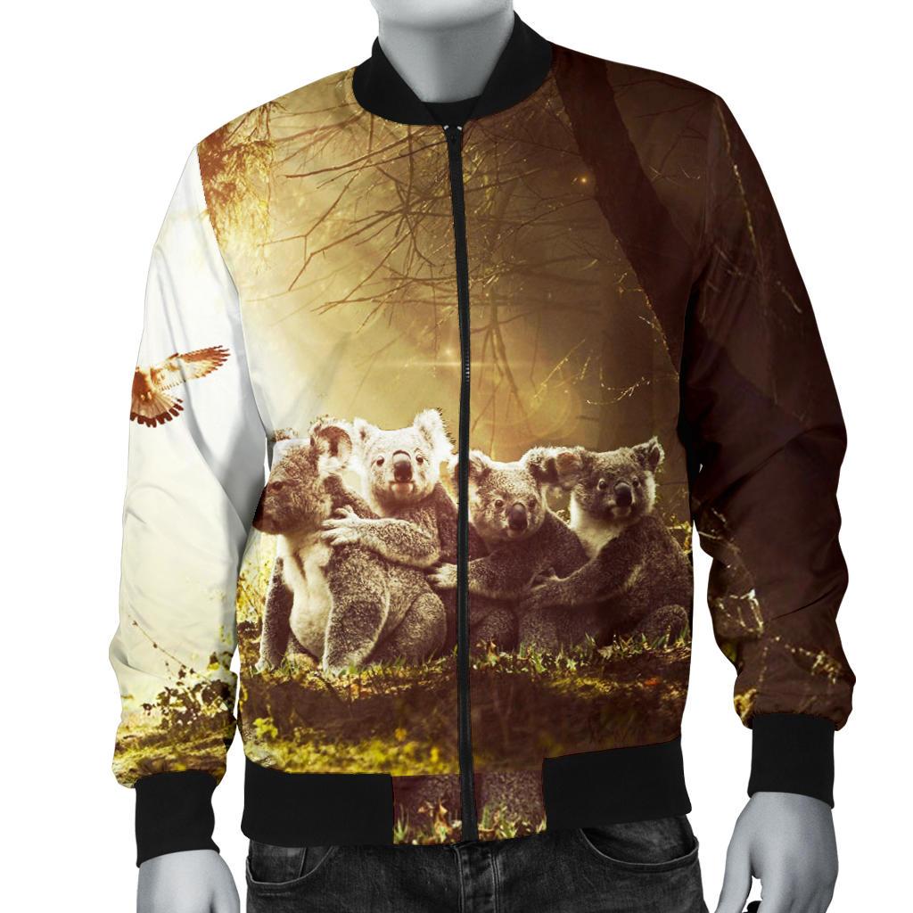 mens-bomber-jacket-koala-family-landscape-art