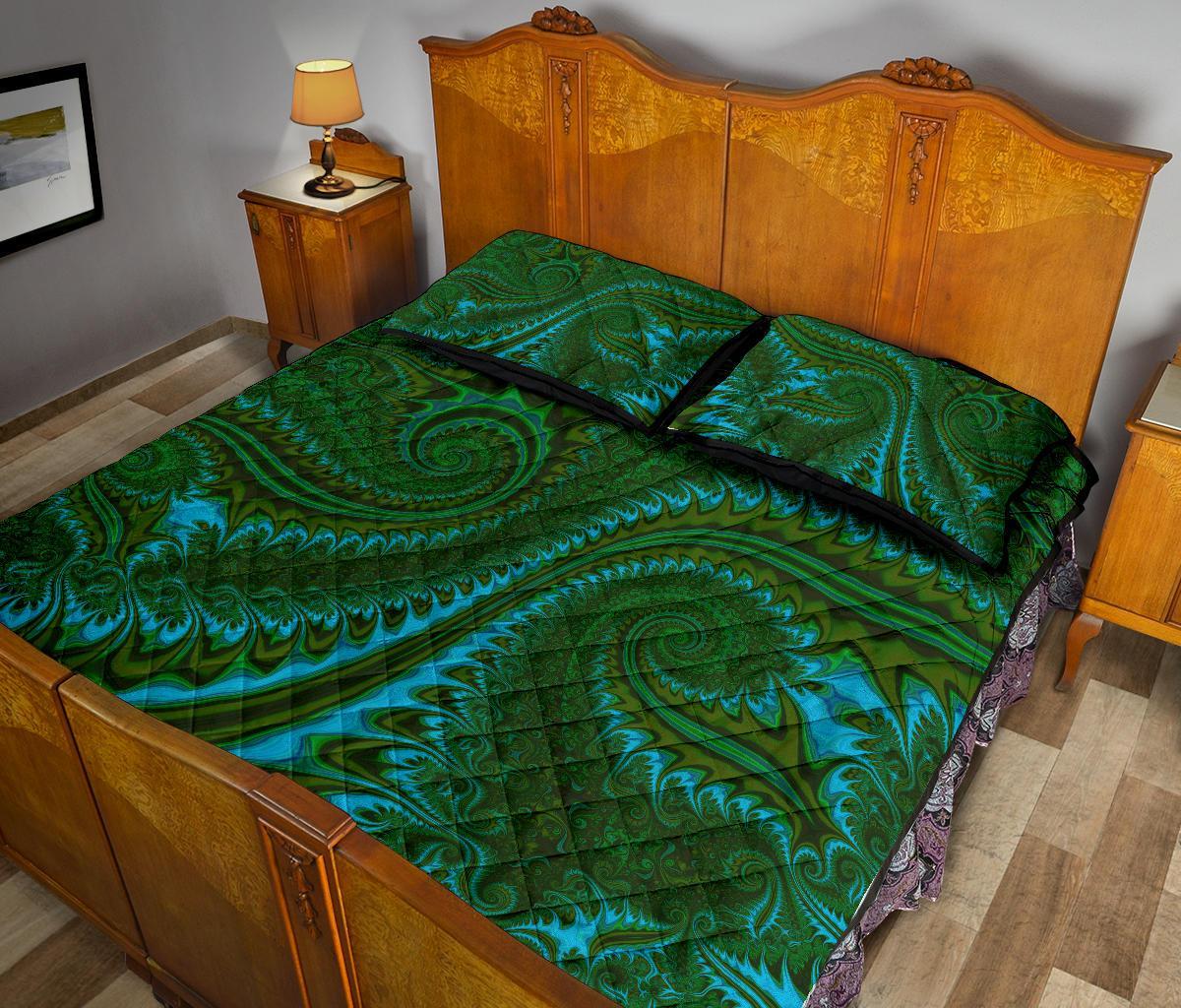 new-zealand-quilt-bed-set-koru-fern-quilt-and-pillow-cover-abstract-style-02
