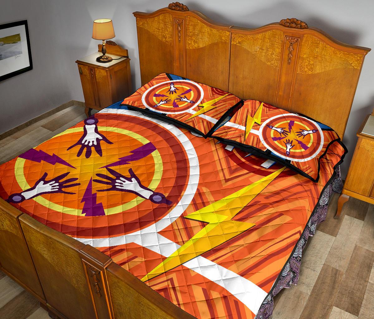 storm-quilt-bed-set-simple-indigenous-orange