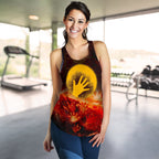 Aboriginal Women's Racerback Tank - Indigenous Flag Hand Art - Vibe Hoodie