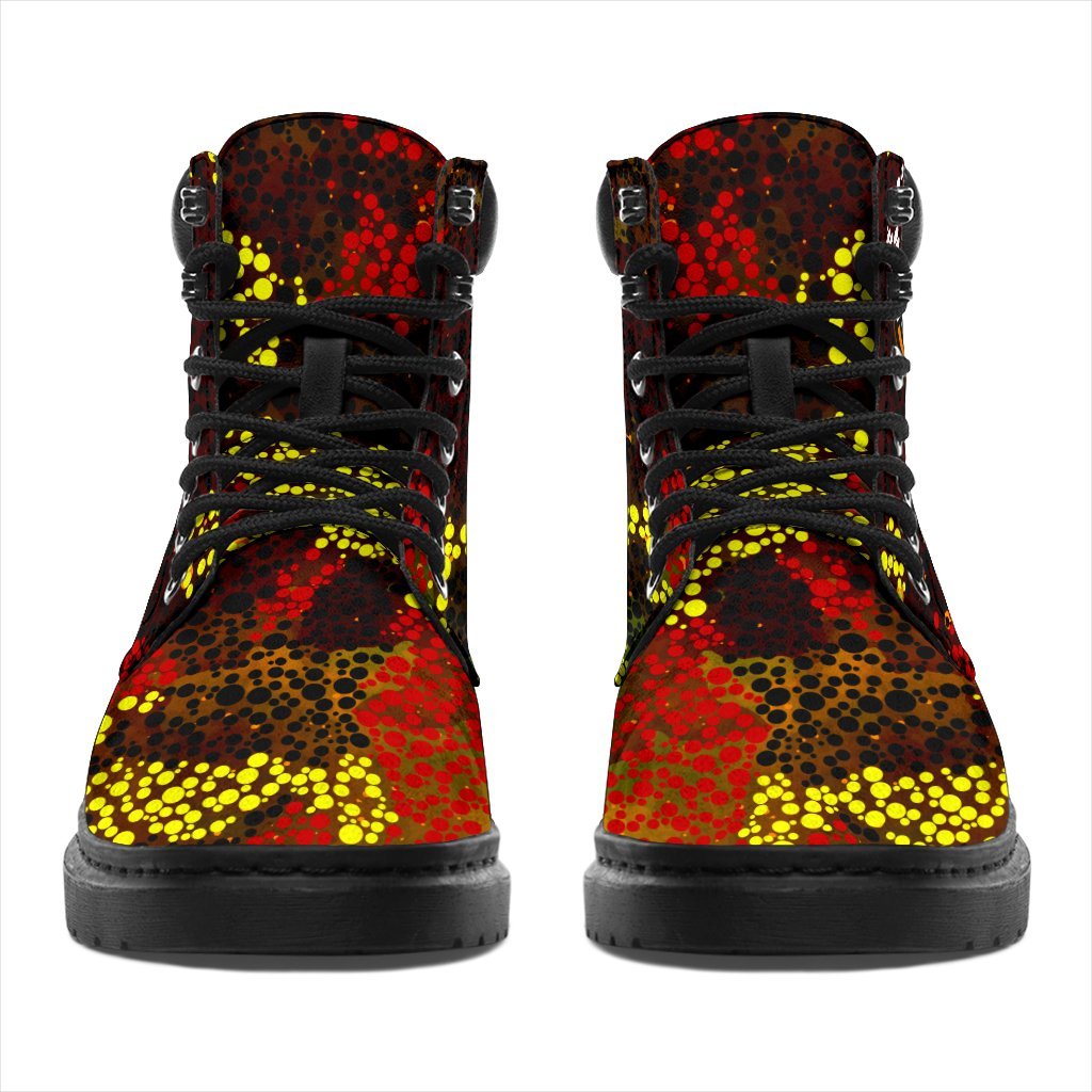 aboriginal-all-season-boots-kangaroo-and-lizard-dot-painting-art