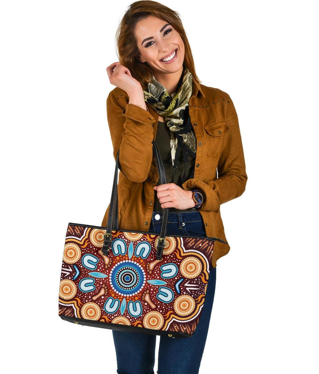 leather-tote-bag-indigenous-circle-dot-painting-ver02