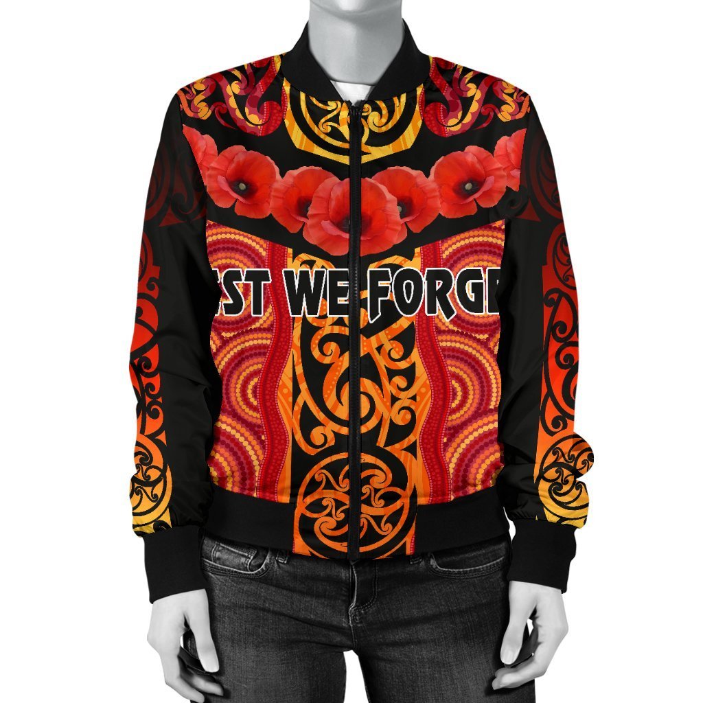 anzac-lest-we-forget-poppy-women-bomber-jacket-new-zealand-maori-silver-fern-australia-aboriginal