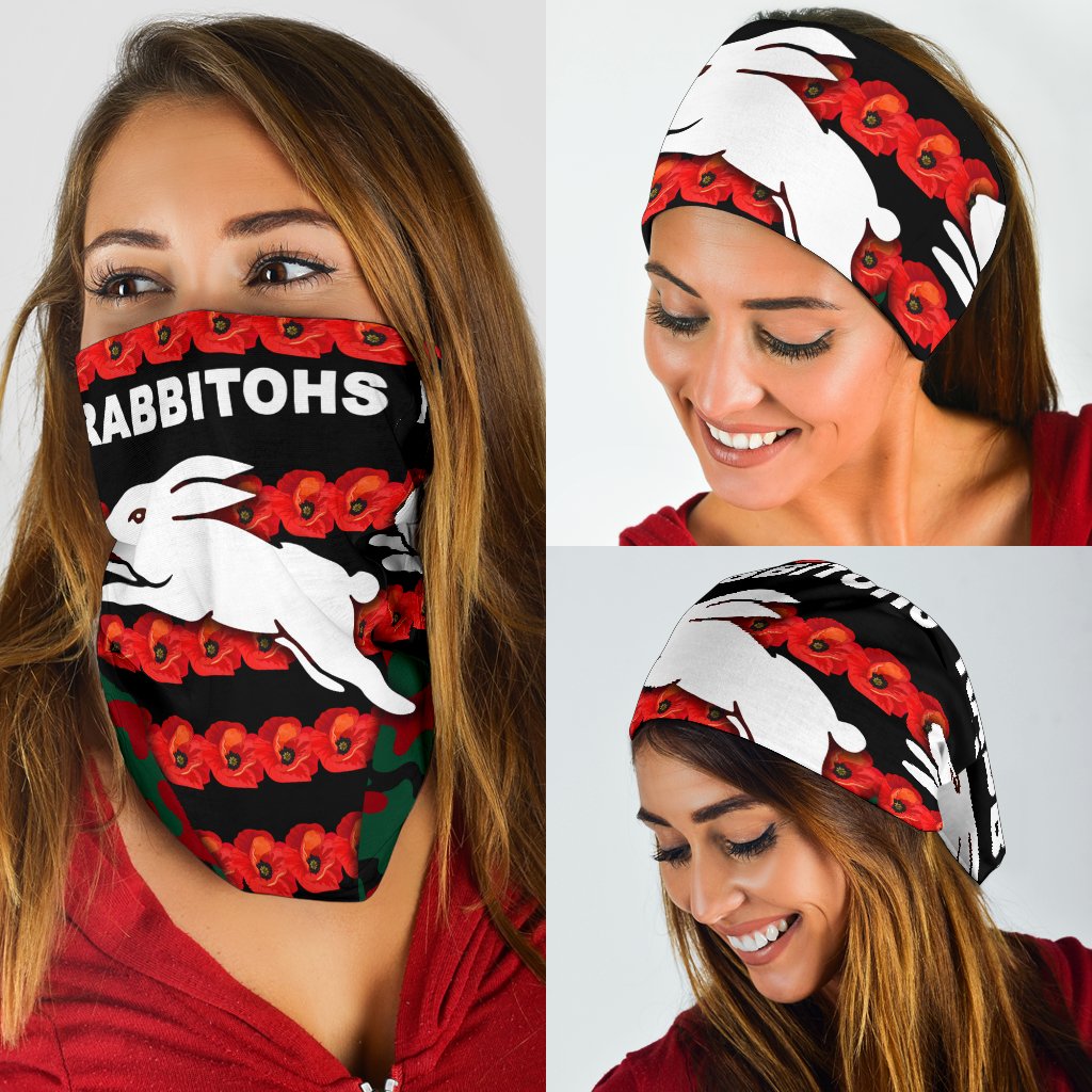 south-sydney-rabbitohs-bandana-3-pack-anzac-day-poppy-flower-vibes