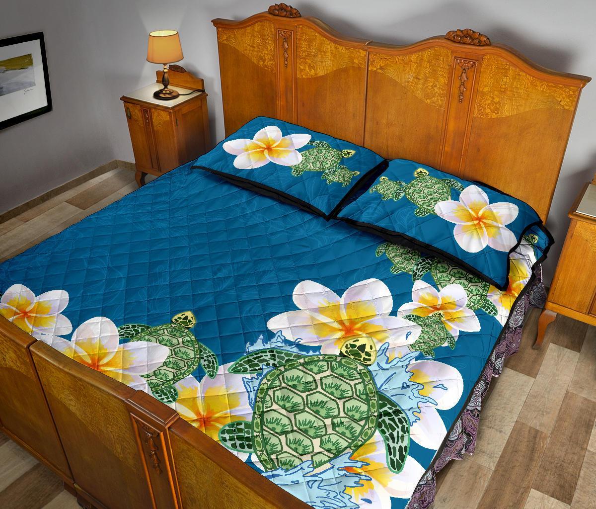 plumeria-sea-turtle-quilt-bed-set