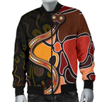 bomber-jacket-aboriginal-snake-with-dot-painting