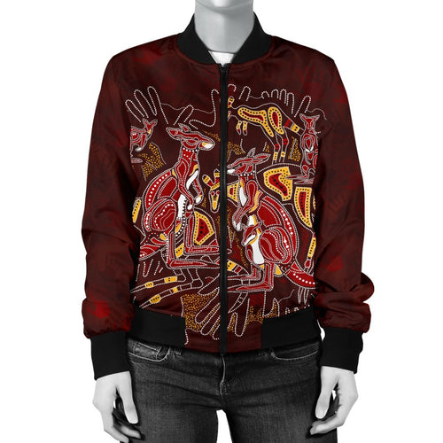 aboriginal-womens-bomber-jacket-kangaroo-family-with-hand-art