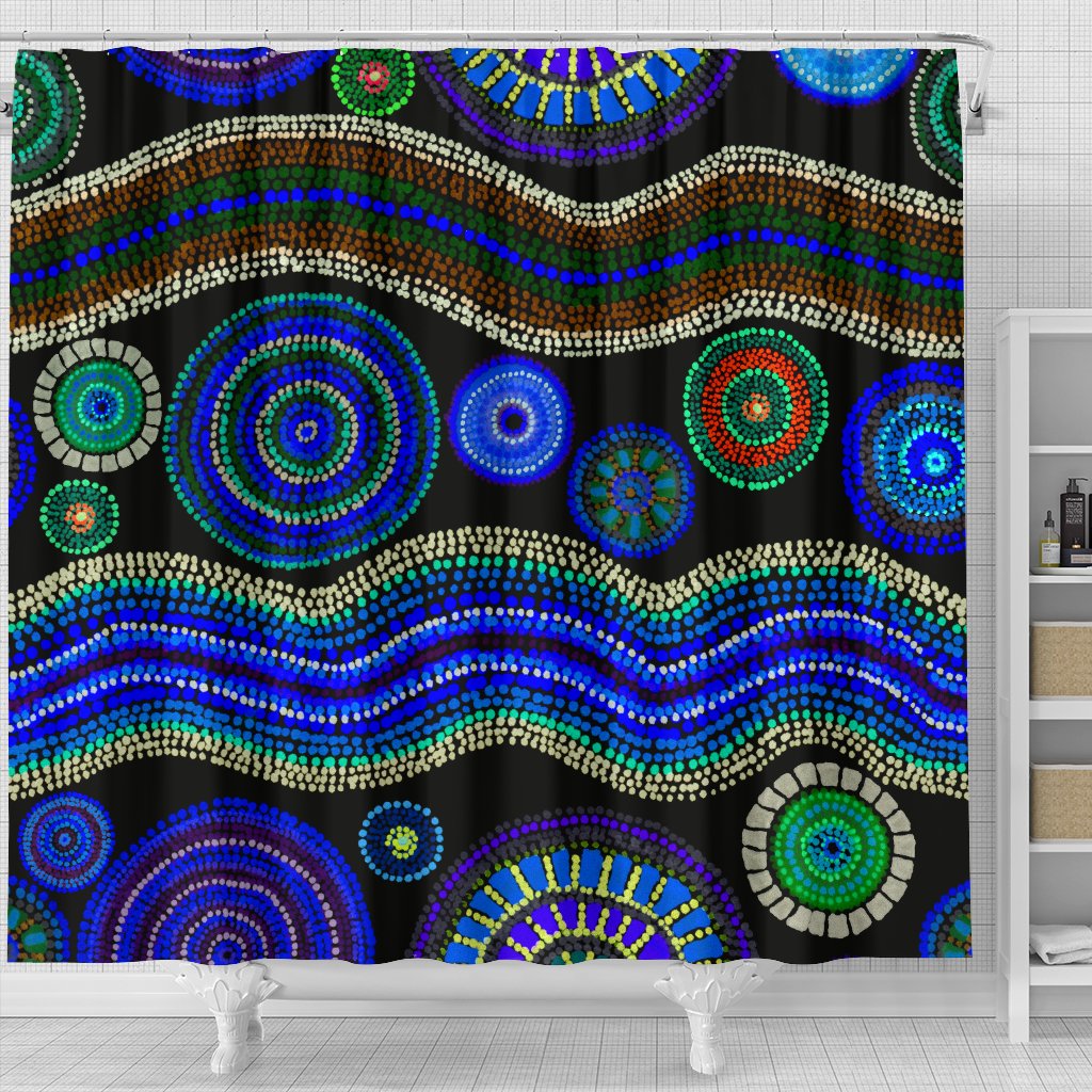 shower-cutian-aboriginal-dot-unique-style-blue