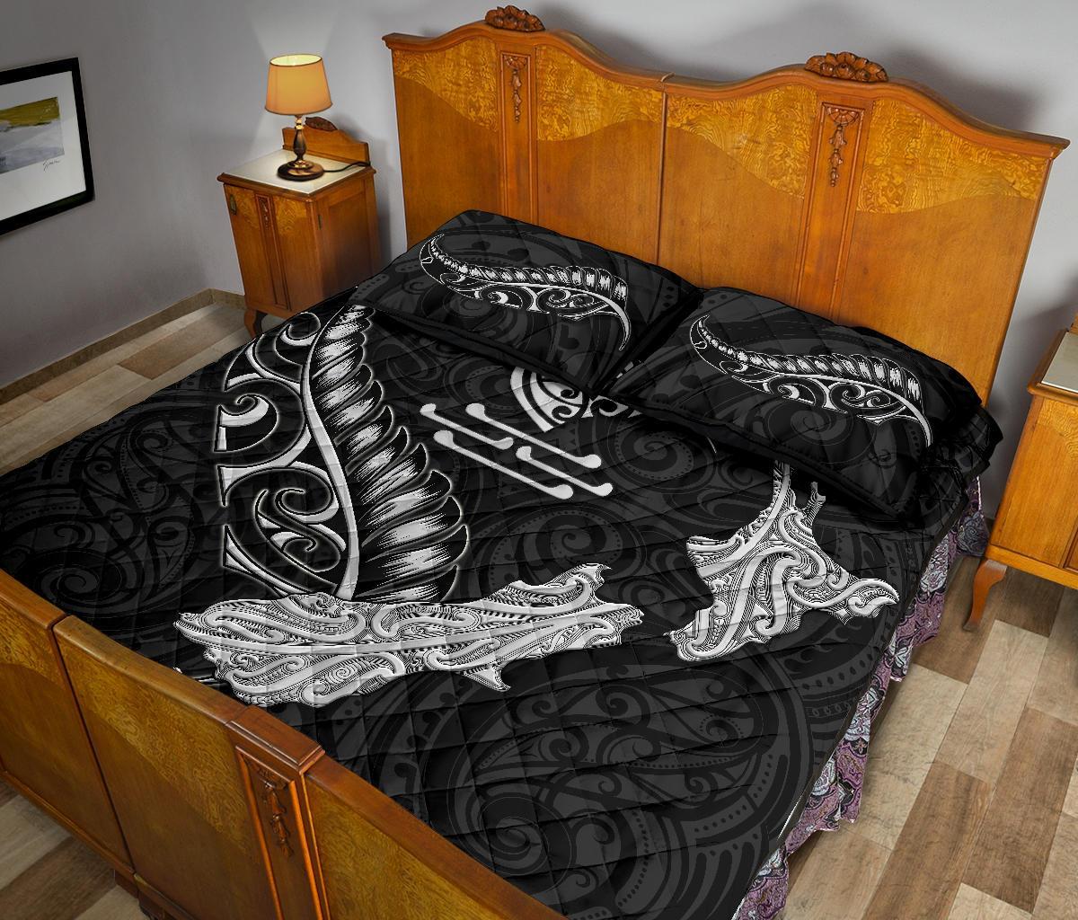 new-zealand-heart-quilt-bed-set-map-kiwi-mix-silver-fern-white