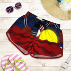 Aboriginal Women's Shorts, Aboriginal Lives Matter Flag Sun Dot Painting - Vibe Hoodie